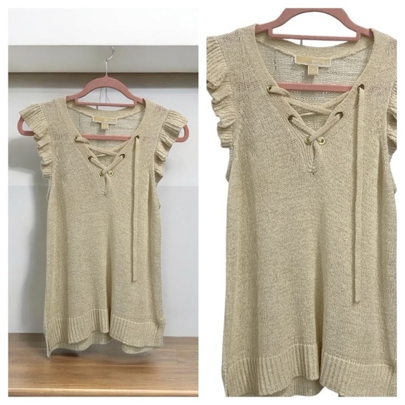 MICHAEL Michael Kors Beige Knit Top - Picture 1 of 8